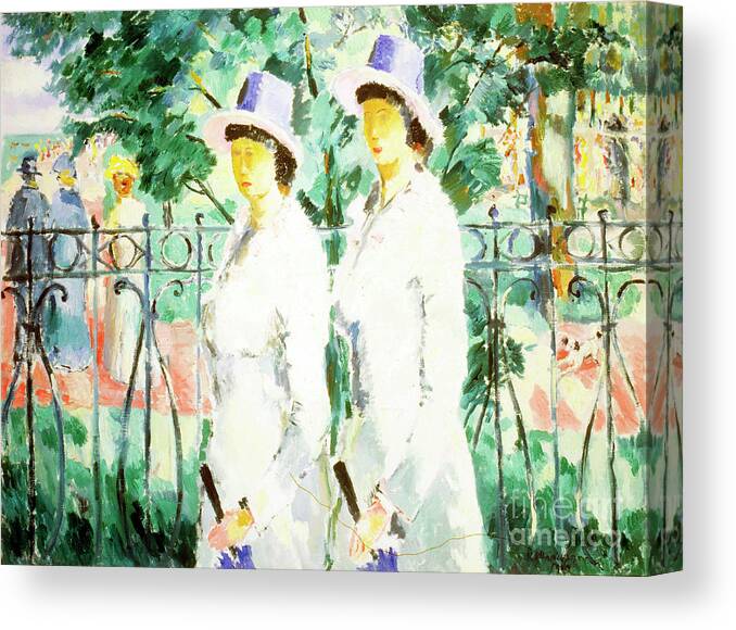 Oil Painting Canvas Print featuring the drawing Sisters, 1910. Artist Kazimir Malevich by Heritage Images