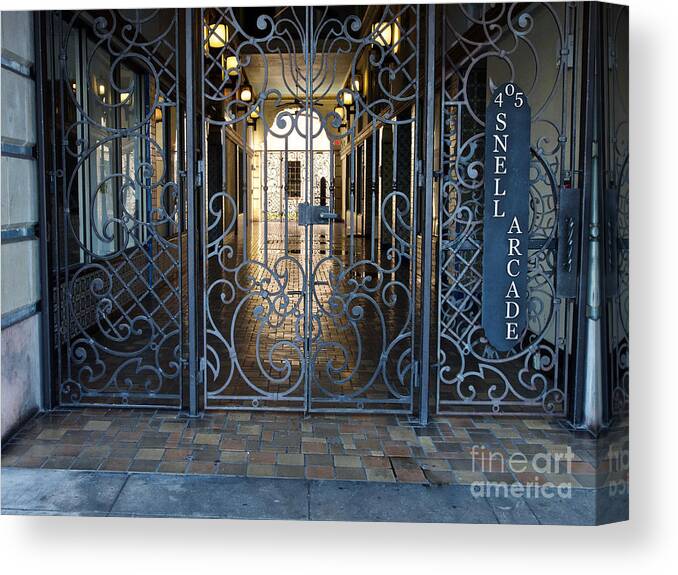 Walkway Canvas Print featuring the photograph Snell Arcade in St. Petersburg, Florida by L Bosco