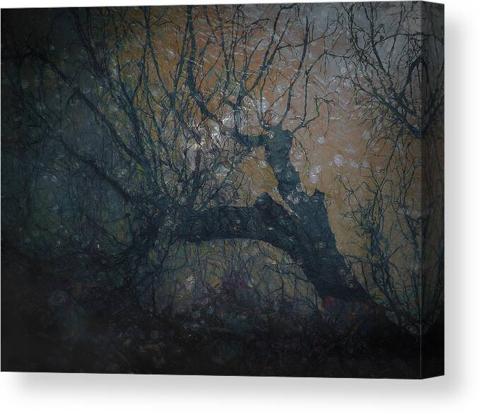 Chestnut_branch Canvas Print featuring the photograph Snow Storm by Nel Talen
