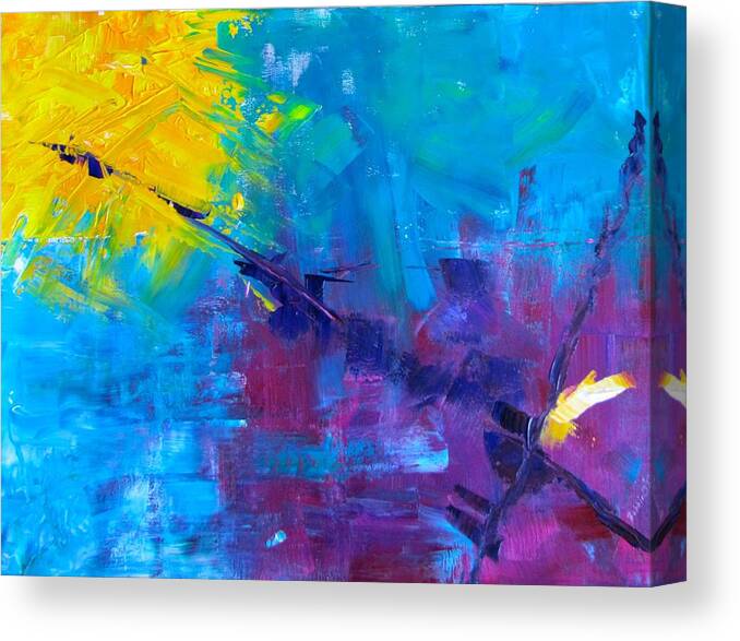 Violet Canvas Print featuring the painting Spit Fire by Barbara O'Toole
