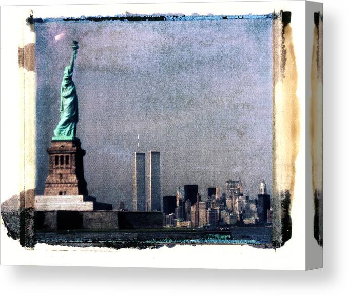 1988 Canvas Print featuring the photograph Statue Of Liberty And Lower Manhattan by Lyle Leduc