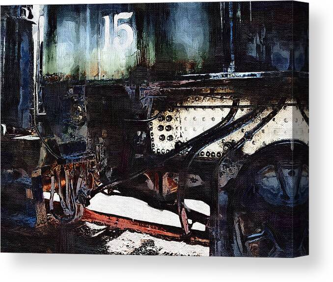 Steam Locomotive Canvas Print featuring the mixed media Steam Locomotive by Christopher Reed