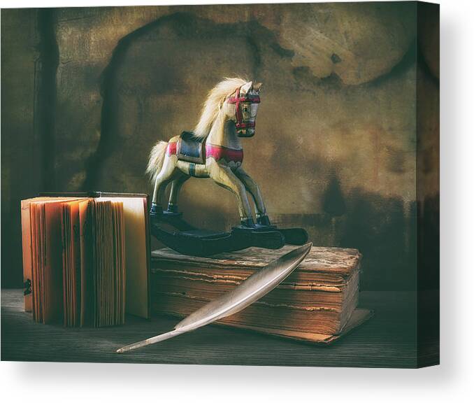 Still Life Canvas Print featuring the photograph Still Life With A Wooden Horse by Mykhailo Sherman
