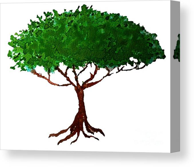 Summer Canvas Print featuring the painting Summer Tree Watercolor with Transparent Background by Delynn Addams