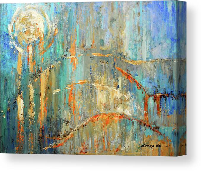 Abstract Print Canvas Print featuring the painting Sun Bridges by Kanayo Ede
