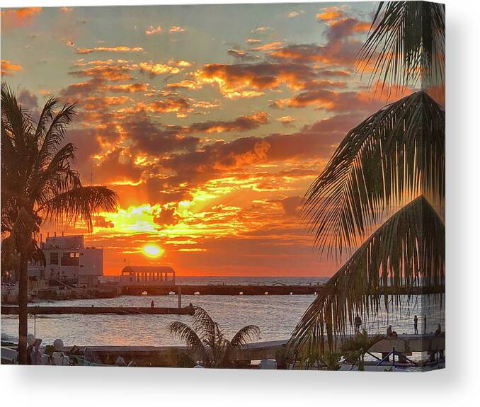 Nature Canvas Print featuring the photograph Sun is Setting by Laura Hedien