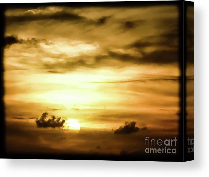 Sunset Canvas Print featuring the photograph Sunset on the Pacific Ocean by Lyl Dil Creations