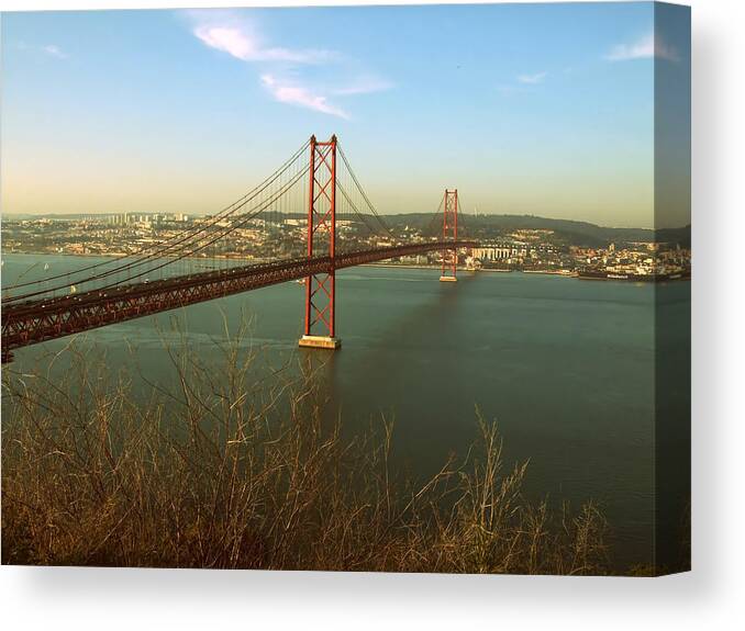 Suspension Bridge Canvas Print featuring the photograph Suspension Bridge by Nuno Santos