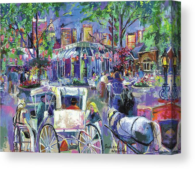 New York City
Carriages Canvas Print featuring the painting Tavern On The Green 2 by Richard Wallich