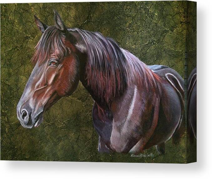 Tee Horse Canvas Print featuring the painting Tee Horse by Eileen Herb-witte