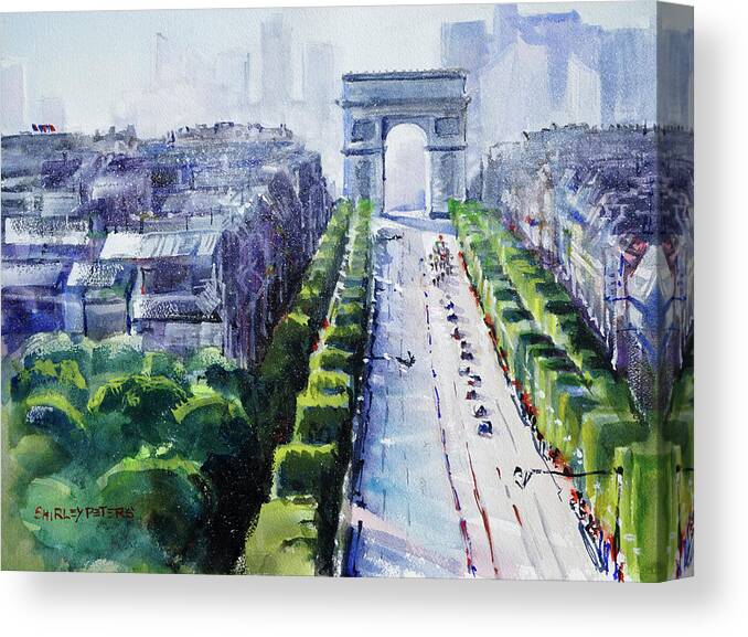 Letour Canvas Print featuring the painting The Arc de Triumph, in Paris by Shirley Peters