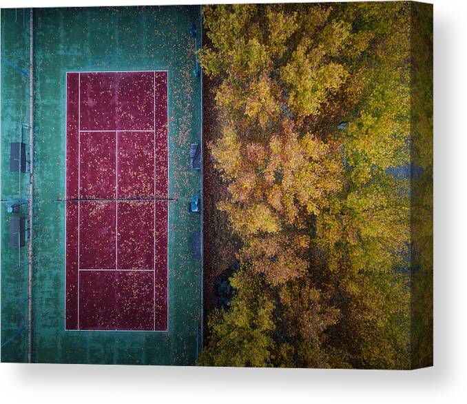 Aerial Canvas Print featuring the photograph The Autumn Invasion by Jose Manuel Martin
