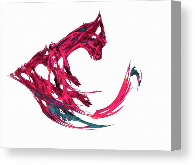 White Canvas Print featuring the digital art The Claw Red by Don Northup