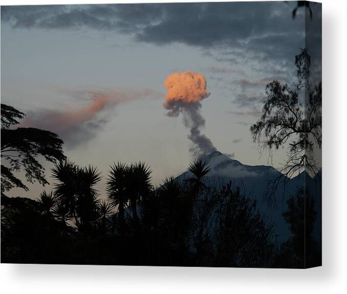 Volcano Canvas Print featuring the photograph The ever active Volcano de Fuego by Leslie Struxness