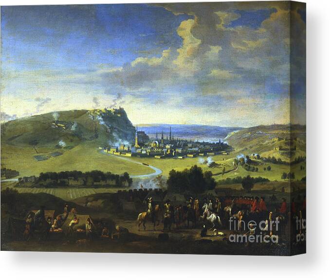 Horse Canvas Print featuring the drawing The Siege Of Namur, Scene by Print Collector