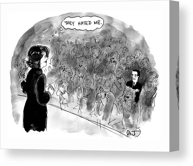 Captionless Canvas Print featuring the drawing They Hated Me by Carolita Johnson