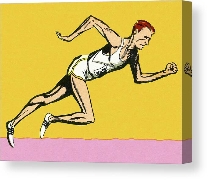 Activity Canvas Print featuring the drawing Thin Man Running by CSA Images