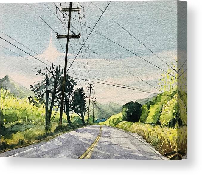 Santa Monica Canvas Print featuring the painting Towards Cornell - Spring by Luisa Millicent
