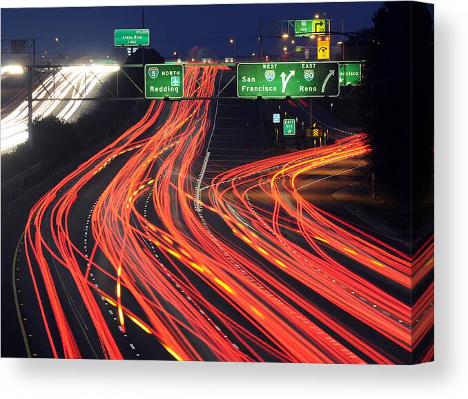 California Canvas Print featuring the photograph Two Great Freeways by Mike Perry - Flickr.com/mrperry