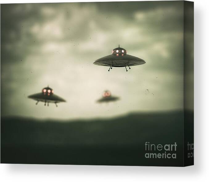 Extraterrestrial Canvas Print featuring the photograph Unidentified Flying Objects by Ktsdesign/science Photo Library