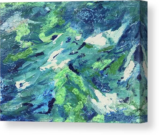 Blue. Green Turquoise Sea Idea Alive Horizon Mediterranean Sea - Turkey Canvas Print featuring the painting Urla Horizon by Medge Jaspan