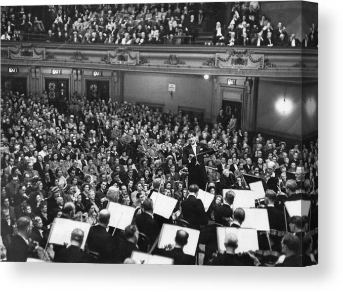 Musical Conductor Canvas Print featuring the photograph Van Beinum Conducts by Erich Auerbach