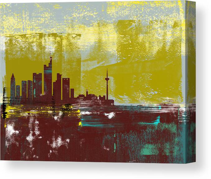 Venice Canvas Print featuring the mixed media Venice Abstract Skyline II by Naxart Studio
