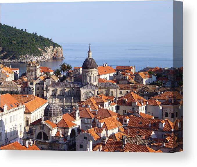 Old Town Canvas Print featuring the photograph View Of Cathedral In Old Town by Marianna Sulic