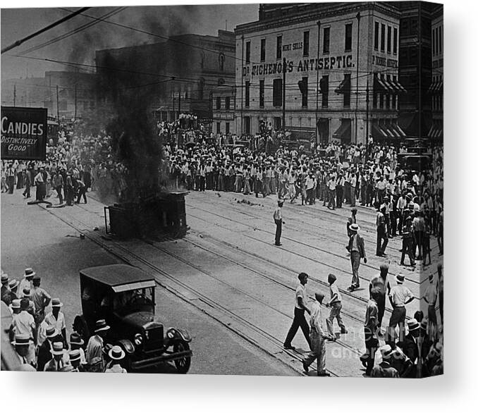 Employment And Labor Canvas Print featuring the photograph Violence During Trolley Car Drivers by Bettmann