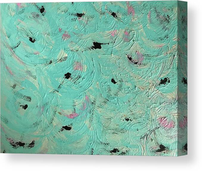 Game Water Sea Sun Turquoise Canvas Print featuring the painting Water Game by Medge Jaspan