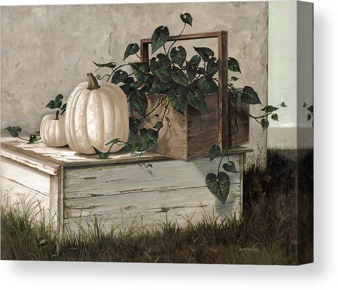 Michael Humphries Canvas Print featuring the painting White Pumpkins by Michael Humphries