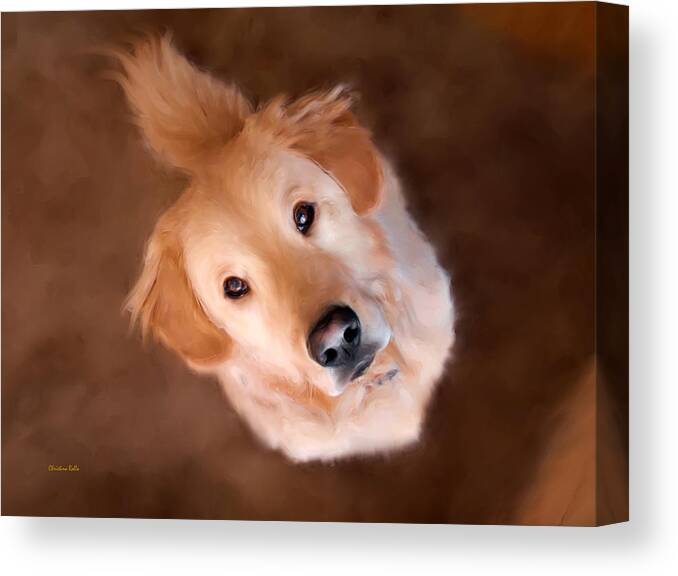 Golden Retriever Canvas Print featuring the painting Wishful Thinking by Christina Rollo