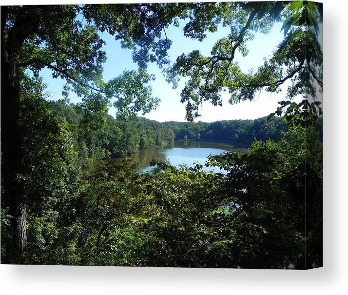  Canvas Print featuring the photograph Wooded Lake by John Parry