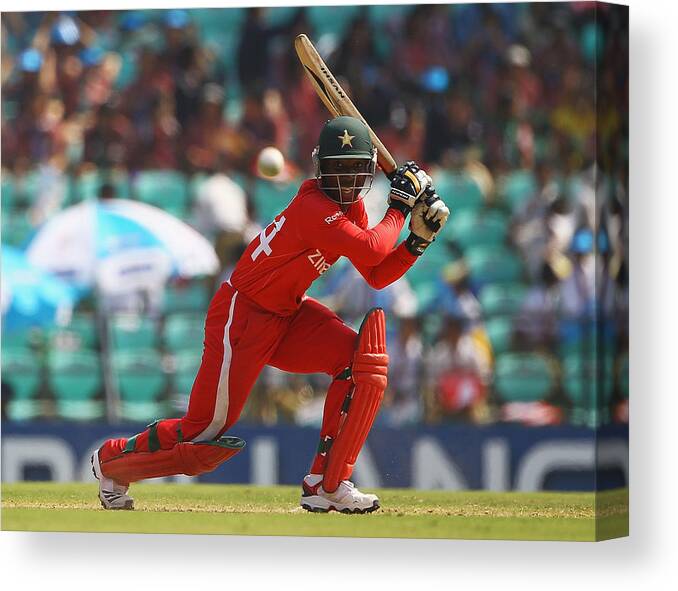 Zimbabwe Canvas Print featuring the photograph Canada v Zimbabwe: Group A - 2011 ICC World Cup #1 by Matthew Lewis