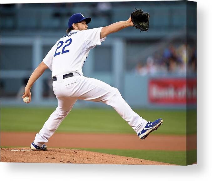 People Canvas Print featuring the photograph Clayton Kershaw #1 by Harry How