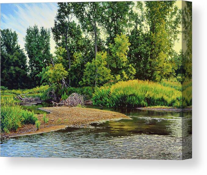 Oil Painting Canvas Print featuring the painting Creek's Bend by Bruce Morrison