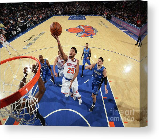 Derrick Rose Canvas Print featuring the photograph Derrick Rose #1 by Jesse D. Garrabrant