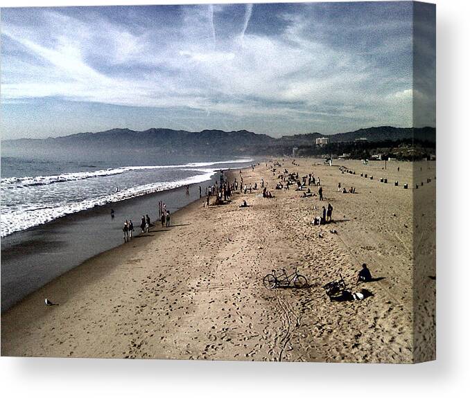 Santa Monica Canvas Print featuring the photograph Faces of the Santa Monica Beach #1 by Kenny Glover