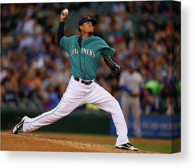 People Canvas Print featuring the photograph Felix Hernandez by Otto Greule Jr