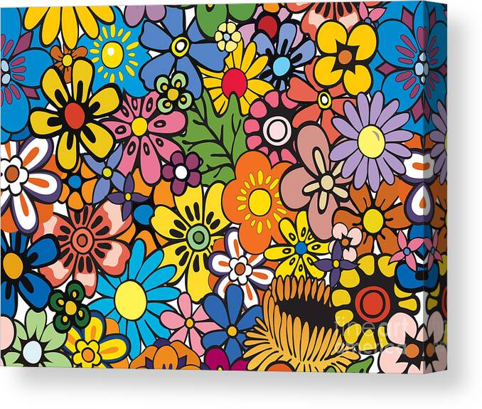 Flower Canvas Print featuring the photograph Flower power rock poster by Action