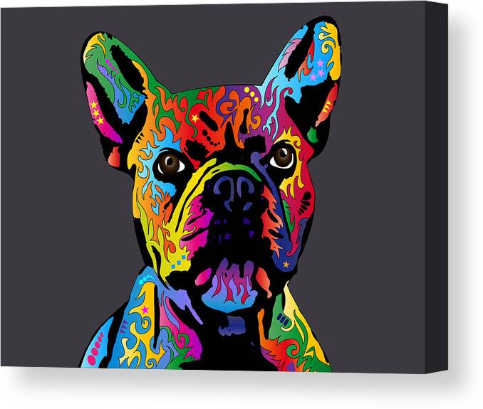 French Bulldog Canvas Print featuring the digital art French Bulldog #1 by Michael Tompsett