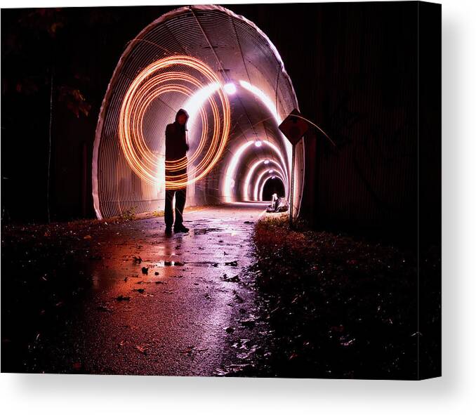 Tunnel Canvas Print featuring the photograph From Another Dimension #1 by Christina McGoran