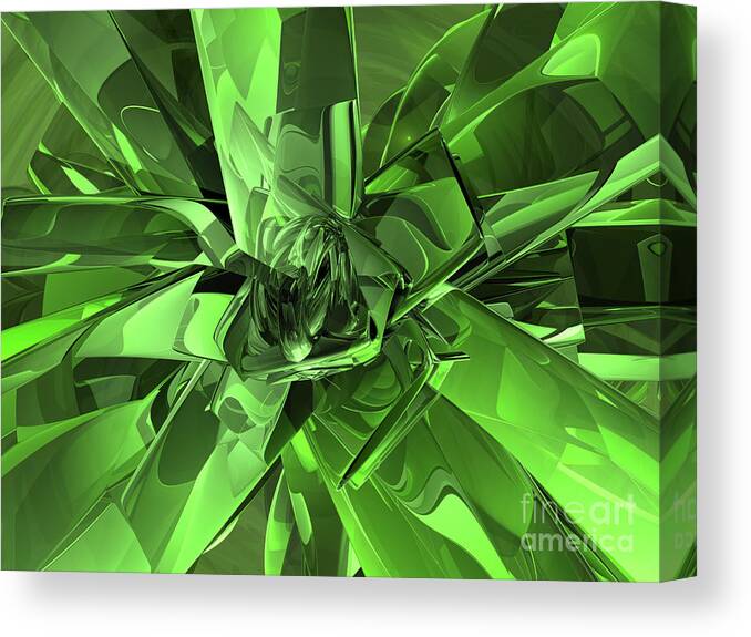 Metal Canvas Print featuring the digital art Green Abstract #1 by Phil Perkins