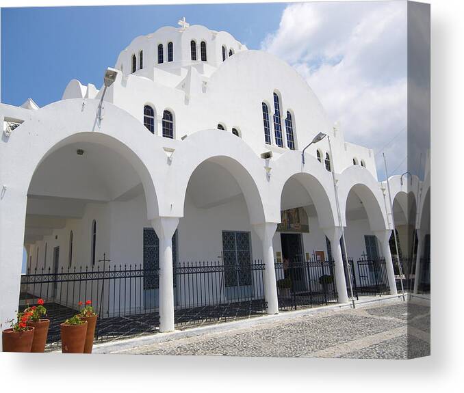 Santorini Canvas Print featuring the photograph Megalochori #1 by Lisa Mutch