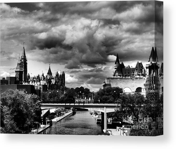 Heather King Canvas Print featuring the photograph Ominous Ottawa #1 by Heather King