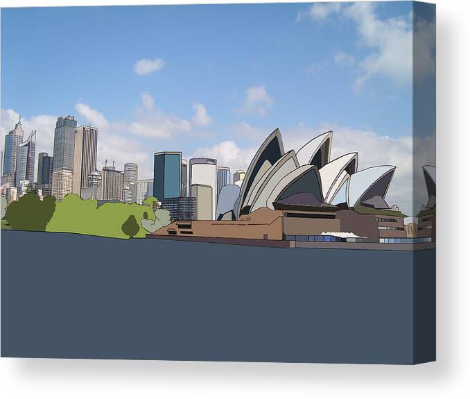 Sydney Canvas Print featuring the digital art Sydney Opera House by John Mckenzie
