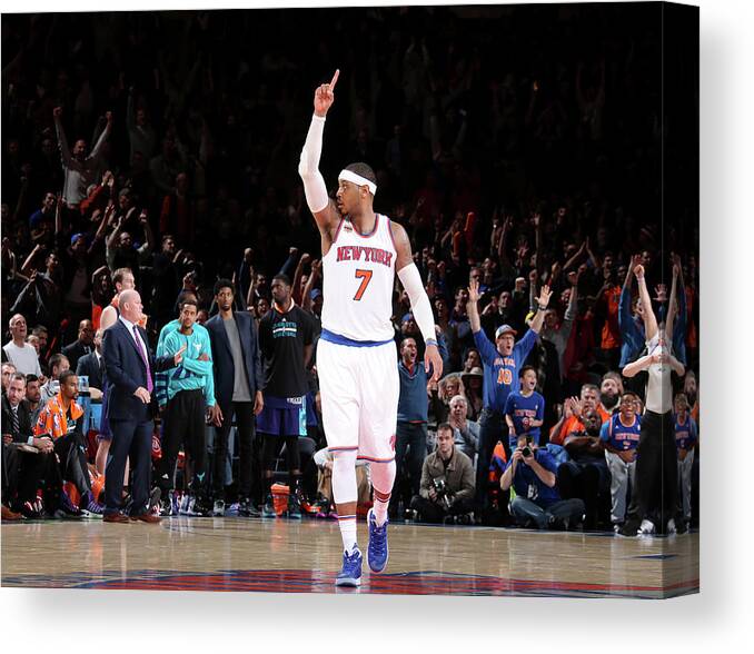 Carmelo Anthony Canvas Print featuring the photograph Carmelo Anthony by Nathaniel S. Butler