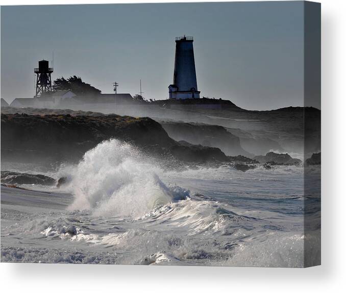 Lighthouse Canvas Print featuring the photograph San Simeon #19 by Lars Mikkelsen