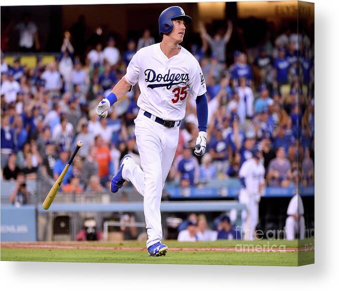 Second Inning Canvas Print featuring the photograph Cody Bellinger by Harry How