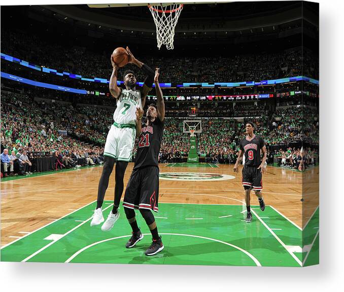 Playoffs Canvas Print featuring the photograph Jaylen Brown by Brian Babineau
